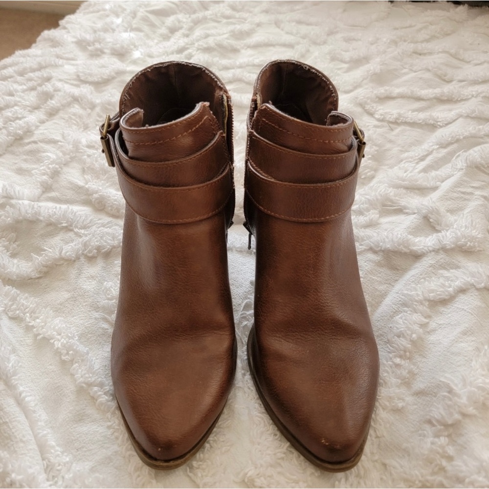 Charlotte Russe Dark Brown Low Heel Booties - Picture 2 of 11